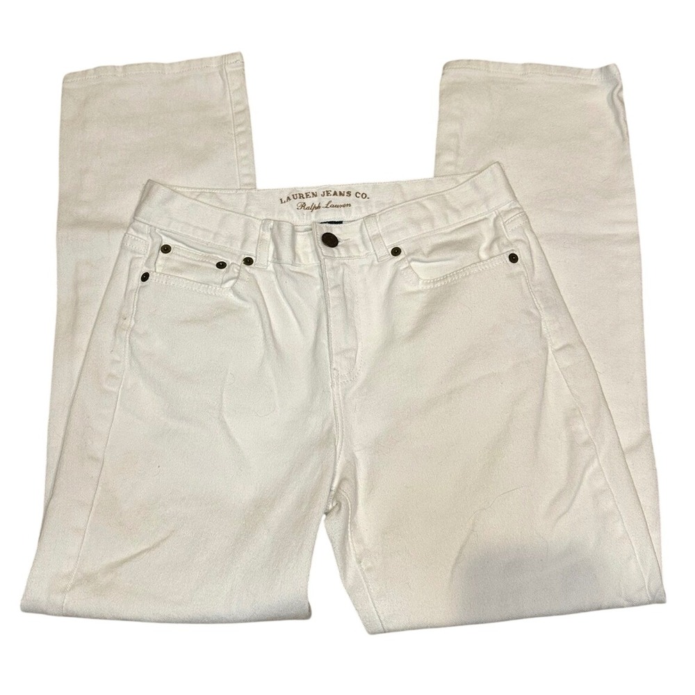Lauren Ralph Lauren White Classic Straight Leg Jeans Womens 6P Petite Denim‎